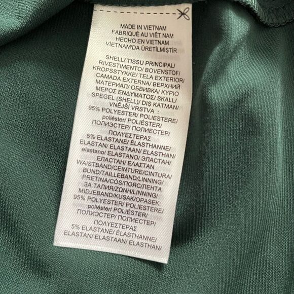 NWT Lauren Ralph Lauren green long sleeve dress with faux leather accent  size 4 - Picture 8 of 11